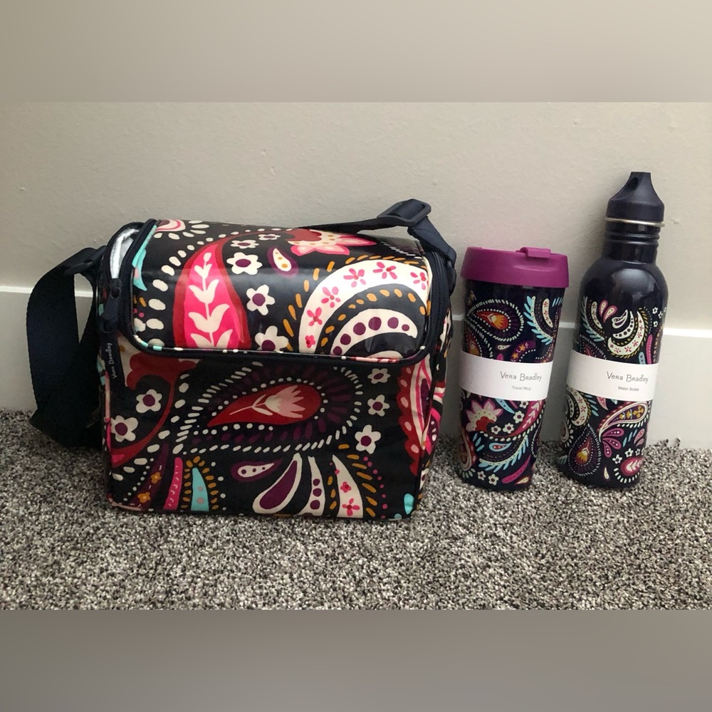 Vera Bradley Lunch Tote / Water Bottle / Travel Coffee Mug / NWT